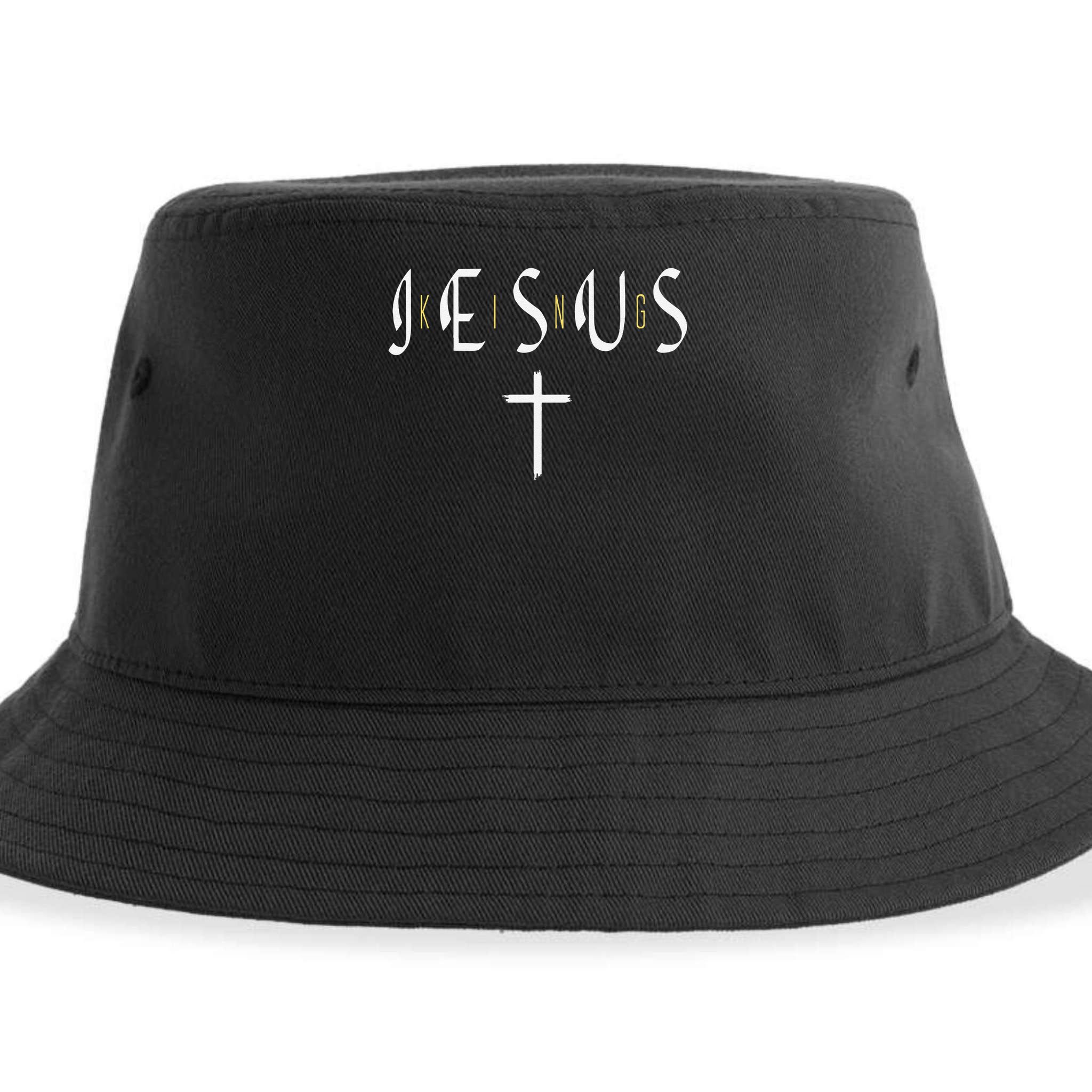 Jesus Is King Subtle Christian Minimalist Religious Sustainable Bucket Hat