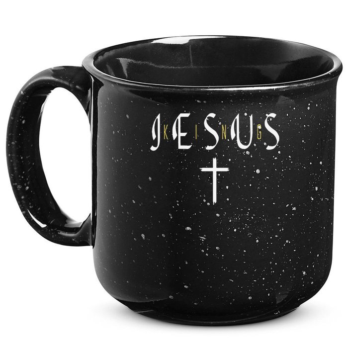 Jesus Is King Subtle Christian Minimalist Religious 15oz Campfire Ceramic Mug