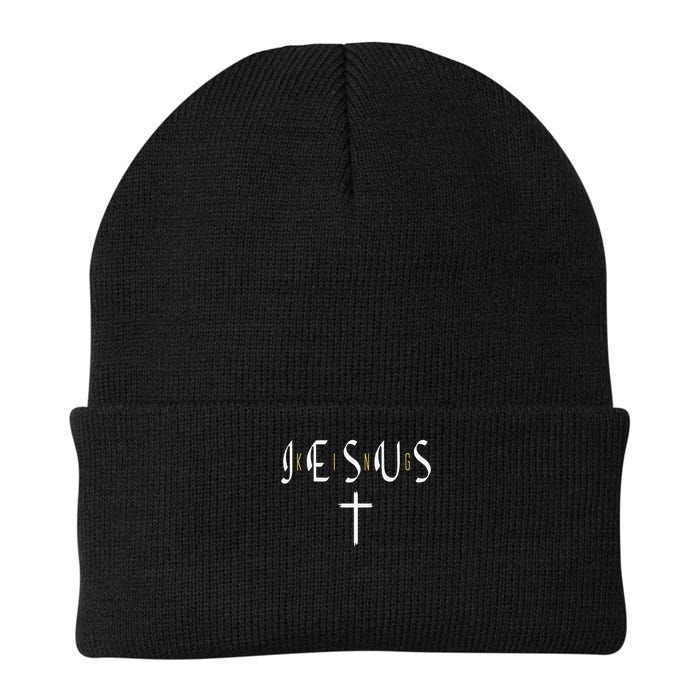 Jesus Is King Subtle Christian Minimalist Religious Beanie