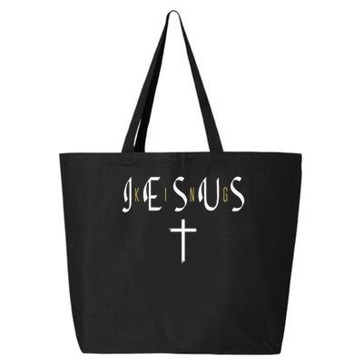Jesus Is King Subtle Christian Minimalist Religious 25L Jumbo Tote