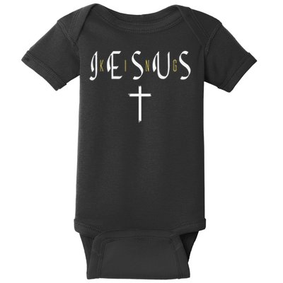 Jesus Is King Subtle Christian Minimalist Religious Baby Bodysuit