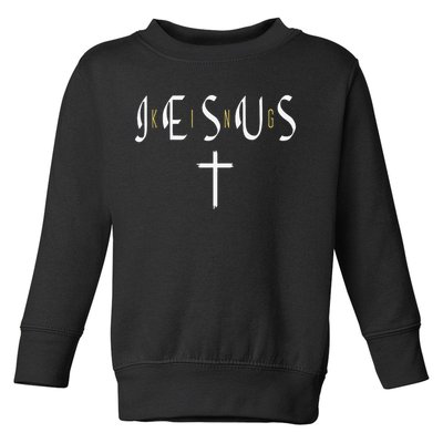 Jesus Is King Subtle Christian Minimalist Religious Toddler Sweatshirt