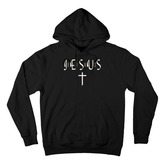 Jesus Is King Subtle Christian Minimalist Religious Tall Hoodie