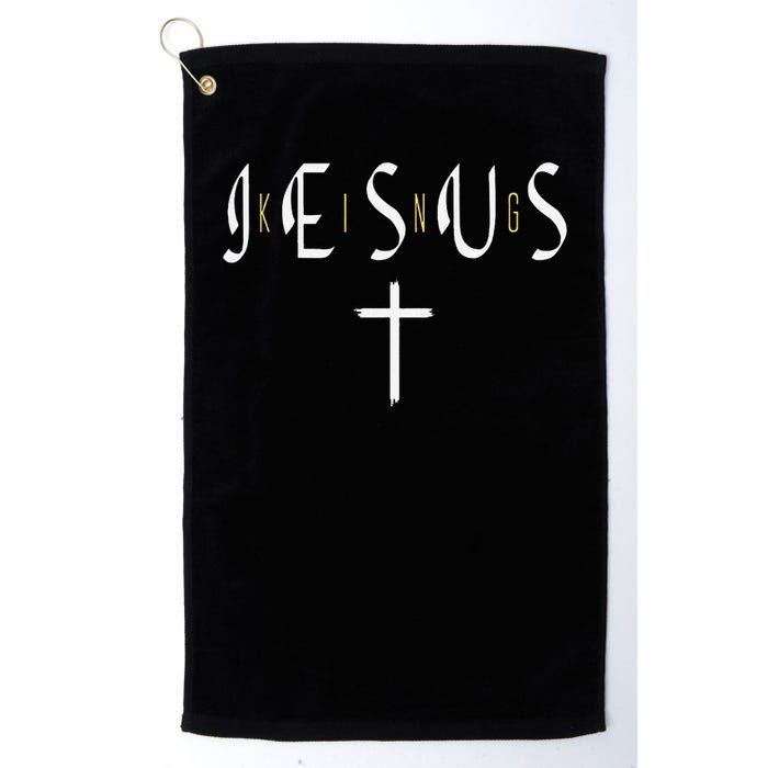 Jesus Is King Subtle Christian Minimalist Religious Golf Towel