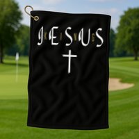 Jesus Is King Subtle Christian Minimalist Religious Golf Towel