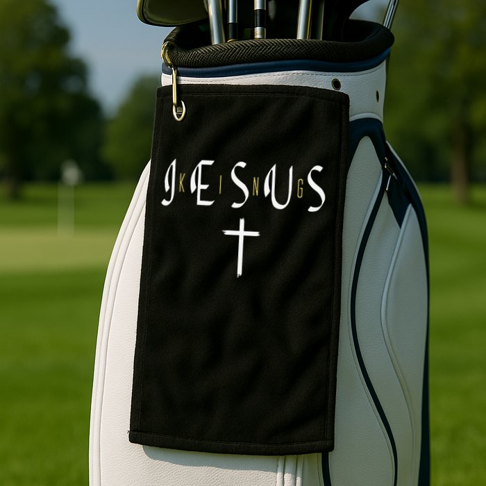 Jesus Is King Subtle Christian Minimalist Religious Golf Towel