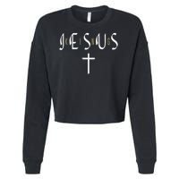 Jesus Is King Subtle Christian Minimalist Religious Cropped Pullover Crew