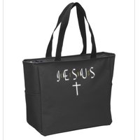 Jesus Is King Subtle Christian Minimalist Religious Zip Tote Bag