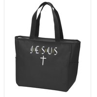 Jesus Is King Subtle Christian Minimalist Religious Zip Tote Bag