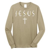 Jesus Is King Subtle Christian Minimalist Religious Long Sleeve Shirt