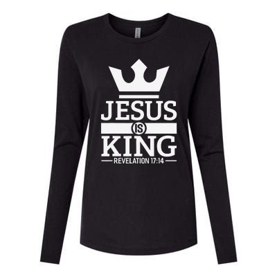 Jesus Is King Religious Christian Faith Revelation 1714 Womens Cotton Relaxed Long Sleeve T-Shirt