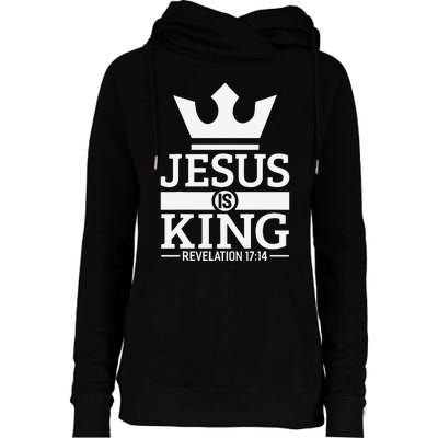 Jesus Is King Religious Christian Faith Revelation 1714 Womens Funnel Neck Pullover Hood