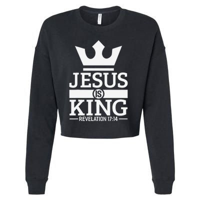 Jesus Is King Religious Christian Faith Revelation 1714 Cropped Pullover Crew