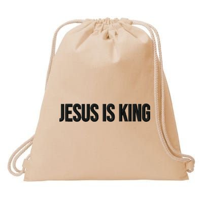Jesus Is King Simple Christian Minimalist Embroidered Drawstring Bag