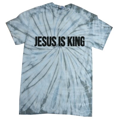 Jesus Is King Simple Christian Minimalist Embroidered Tie-Dye T-Shirt