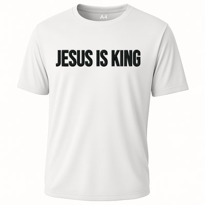 Jesus Is King Simple Christian Minimalist Embroidered Performance Shirt