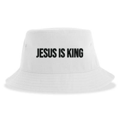 Jesus Is King Simple Christian Minimalist Embroidered Sustainable Bucket Hat