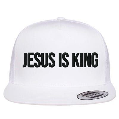 Jesus Is King Simple Christian Minimalist Embroidered Flatbill Hat