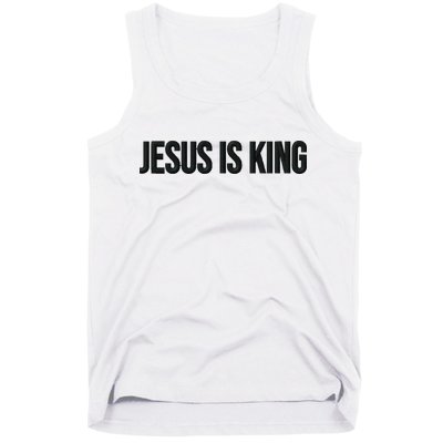 Jesus Is King Simple Christian Minimalist Embroidered Tank Top