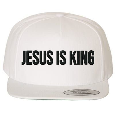 Jesus Is King Simple Christian Minimalist Embroidered Wool Snapback Cap