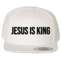 Jesus Is King Simple Christian Minimalist Embroidered Wool Snapback Cap