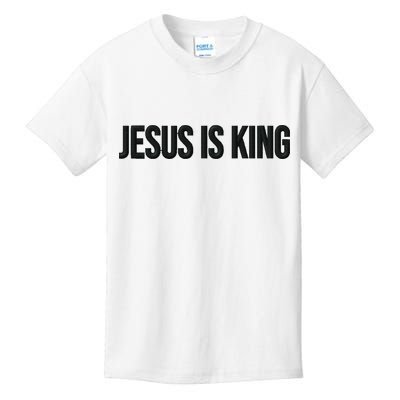 Jesus Is King Simple Christian Minimalist Embroidered Kids T-Shirt