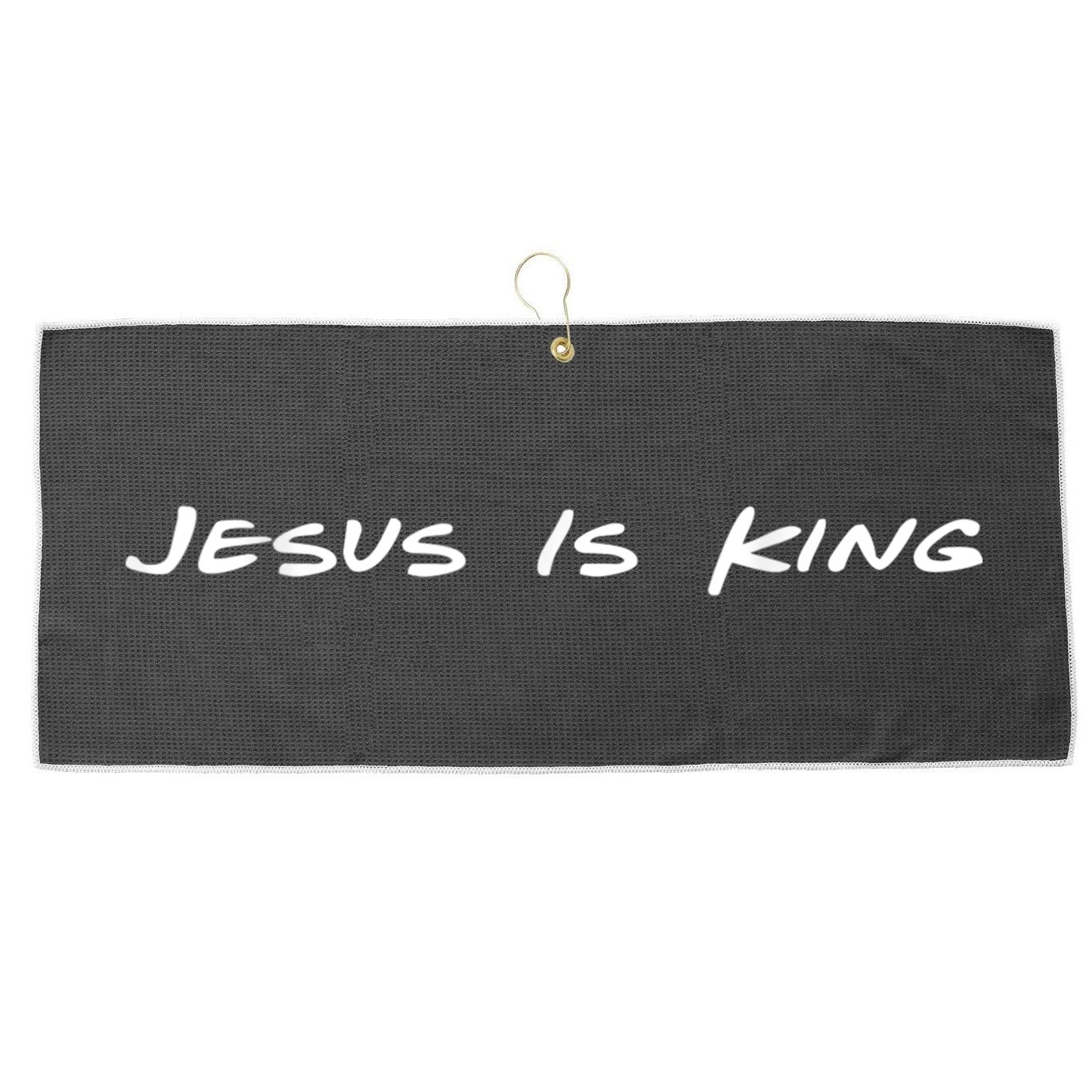 Jesus Is King Large Microfiber Waffle Golf Towel
