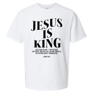 Jesus Is King Jesus John 146 Costume Christian Sueded Cloud Jersey T-Shirt