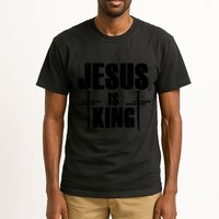 Jesus Is King 3 Nails Cross Christian Catholic Redeemed Collection Tall T-Shirt