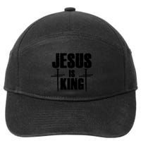 Jesus Is King 3 Nails Cross Christian Catholic Redeemed Collection 7-Panel Snapback Hat