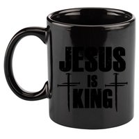 Jesus Is King 3 Nails Cross Christian Catholic Redeemed Collection 11oz C Handle Ceramic Mug