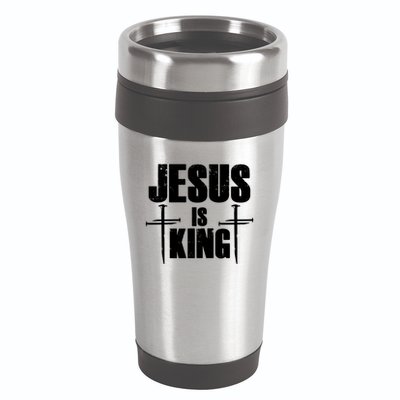 Jesus Is King 3 Nails Cross Christian Catholic Redeemed Collection 16oz Travel Tumbler