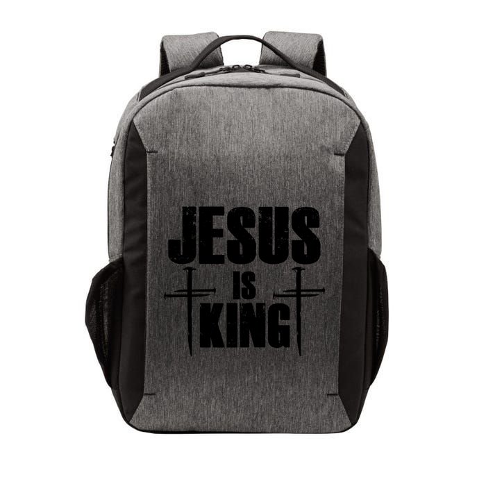 Jesus Is King 3 Nails Cross Christian Catholic Redeemed Collection Vector Backpack