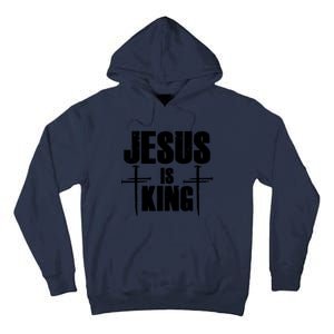 Jesus Is King 3 Nails Cross Christian Catholic Redeemed Collection Tall Hoodie