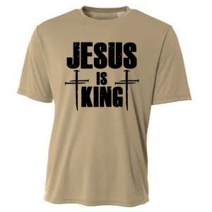 Jesus Is King 3 Nails Cross Christian Catholic Redeemed Collection Cooling Performance Crew T-Shirt