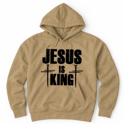 Jesus Is King 3 Nails Cross Christian Catholic Redeemed Collection Hoodie