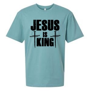 Jesus Is King 3 Nails Cross Christian Catholic Redeemed Collection Sueded Cloud Jersey T-Shirt