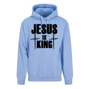 Jesus Is King 3 Nails Cross Christian Catholic Redeemed Collection Unisex Surf Hoodie