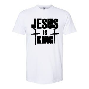 Jesus Is King 3 Nails Cross Christian Catholic Redeemed Collection Softstyle CVC T-Shirt