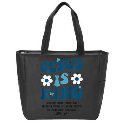 Jesus Is King John 146 Costume Jesus Christian On Back Zip Tote Bag