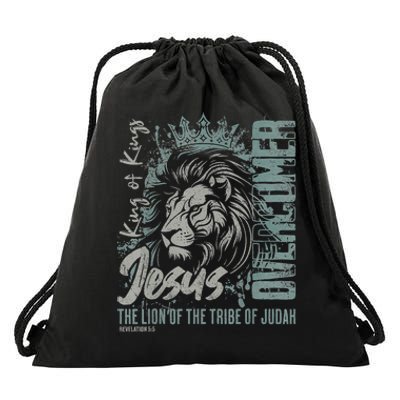 Jesus Is King Lion Of Judah Bible Faith Graphic Christian Drawstring Bag