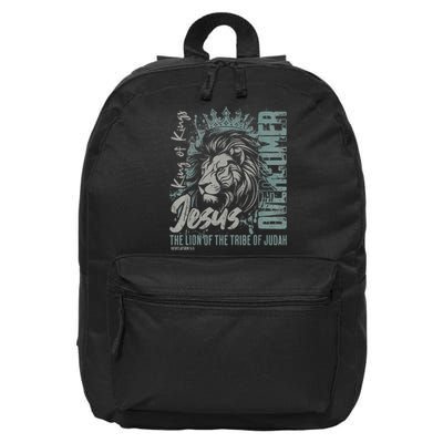 Jesus Is King Lion Of Judah Bible Faith Graphic Christian 16 in Basic Backpack