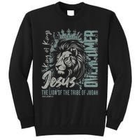 Jesus Is King Lion Of Judah Bible Faith Graphic Christian Tall Sweatshirt