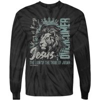 Jesus Is King Lion Of Judah Bible Faith Graphic Christian Tie-Dye Long Sleeve Shirt