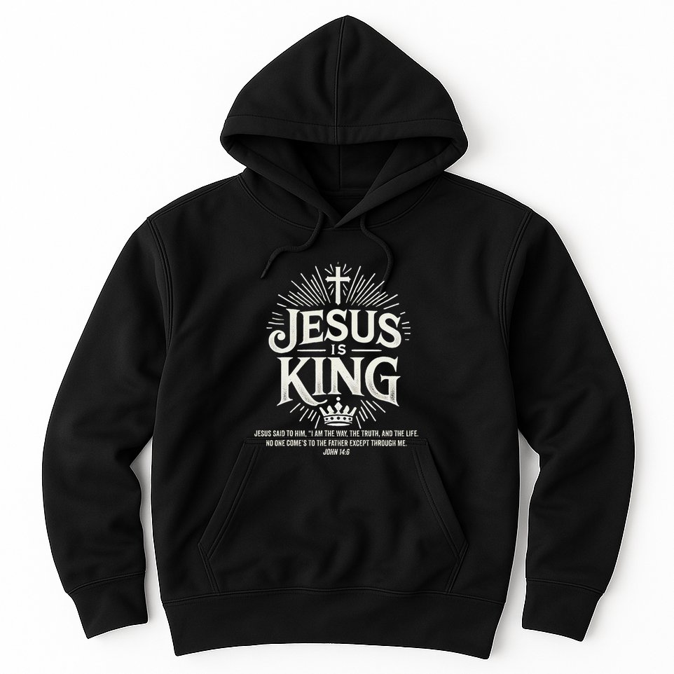 Jesus Is King Christian John 146 Bible Verse Hoodie