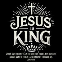 Jesus Is King Christian John 146 Bible Verse Flat Bill Trucker Hat