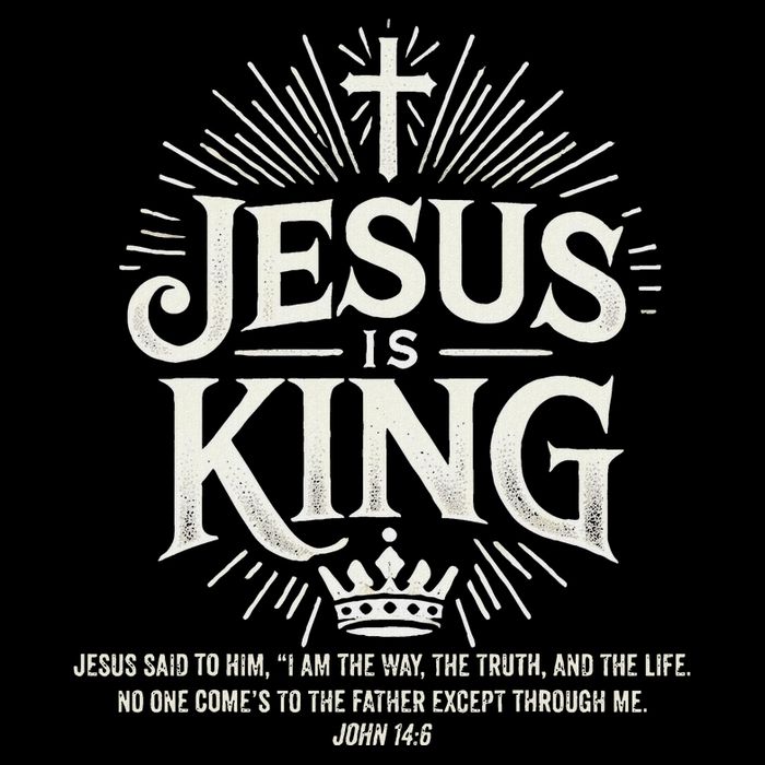 Jesus Is King Christian John 146 Bible Verse Flat Bill Trucker Hat