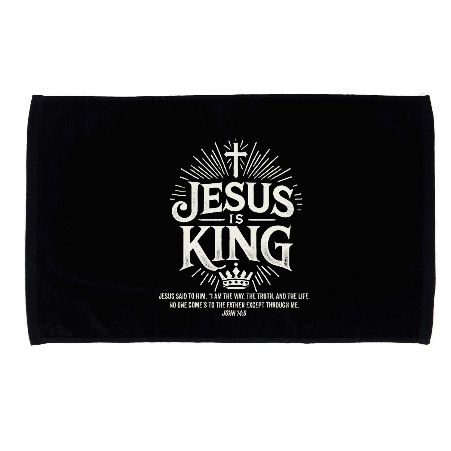 Jesus Is King Christian John 146 Bible Verse Microfiber Hand Towel
