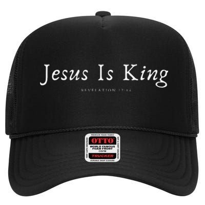 Jesus Is King High Crown Mesh Back Trucker Hat