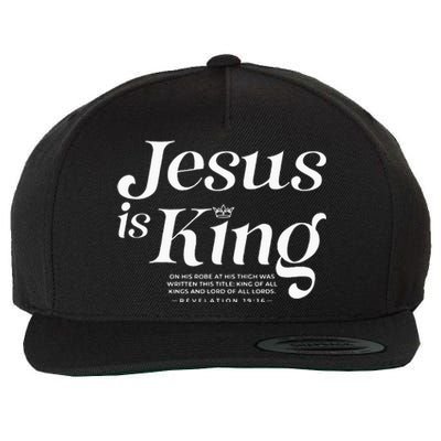 Jesus Is King On His Robe At His Thigh Was Writen Wool Snapback Cap